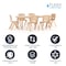 Flash Furniture Rectangle 23.625 W, 47.25 L, 23.5 H, Plastic, Steel, Brown YU-YCY-060-0036-RECT-TBL-NAT-GG - alternate 6